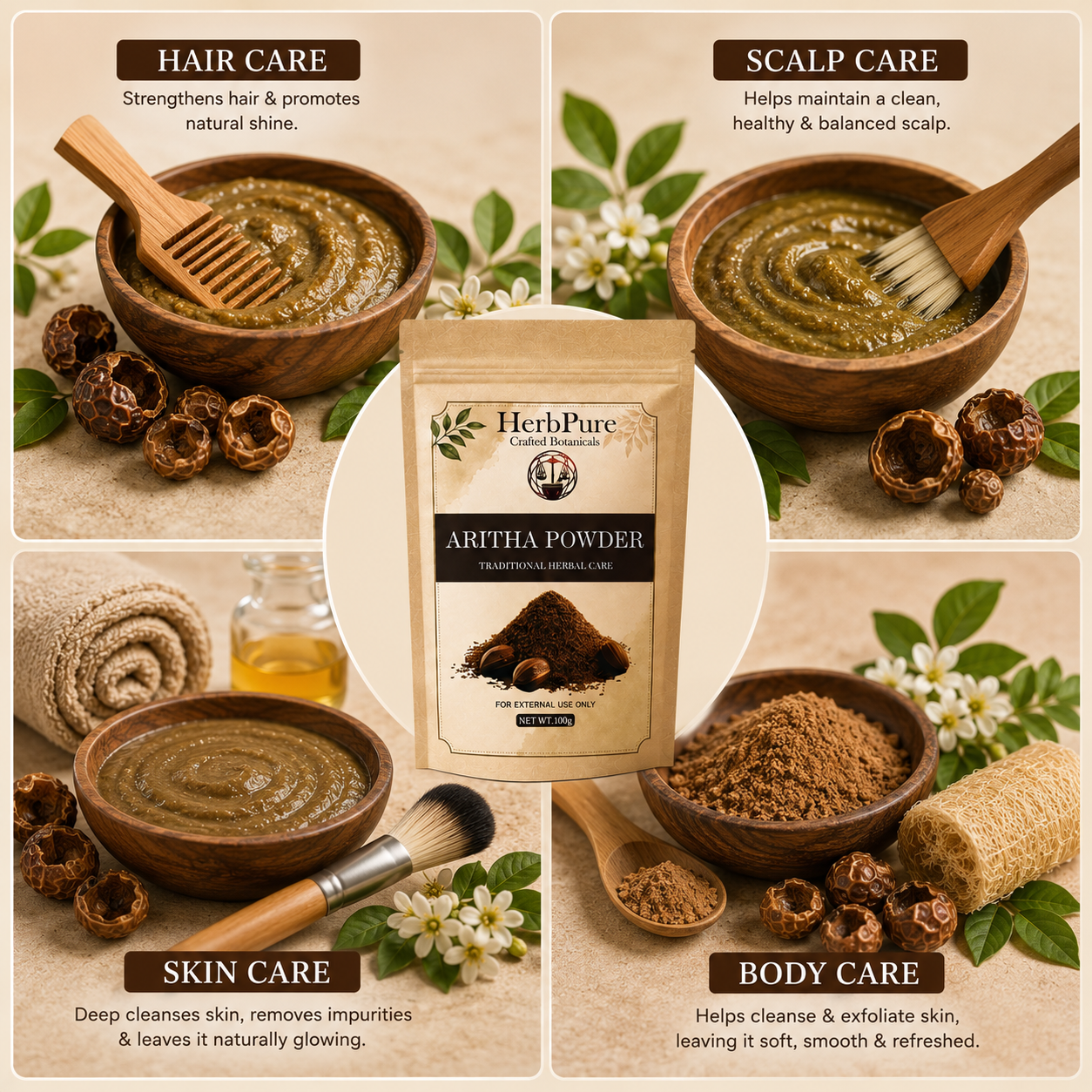 HerbPure Reetha Powder – 100% Pure & Natural