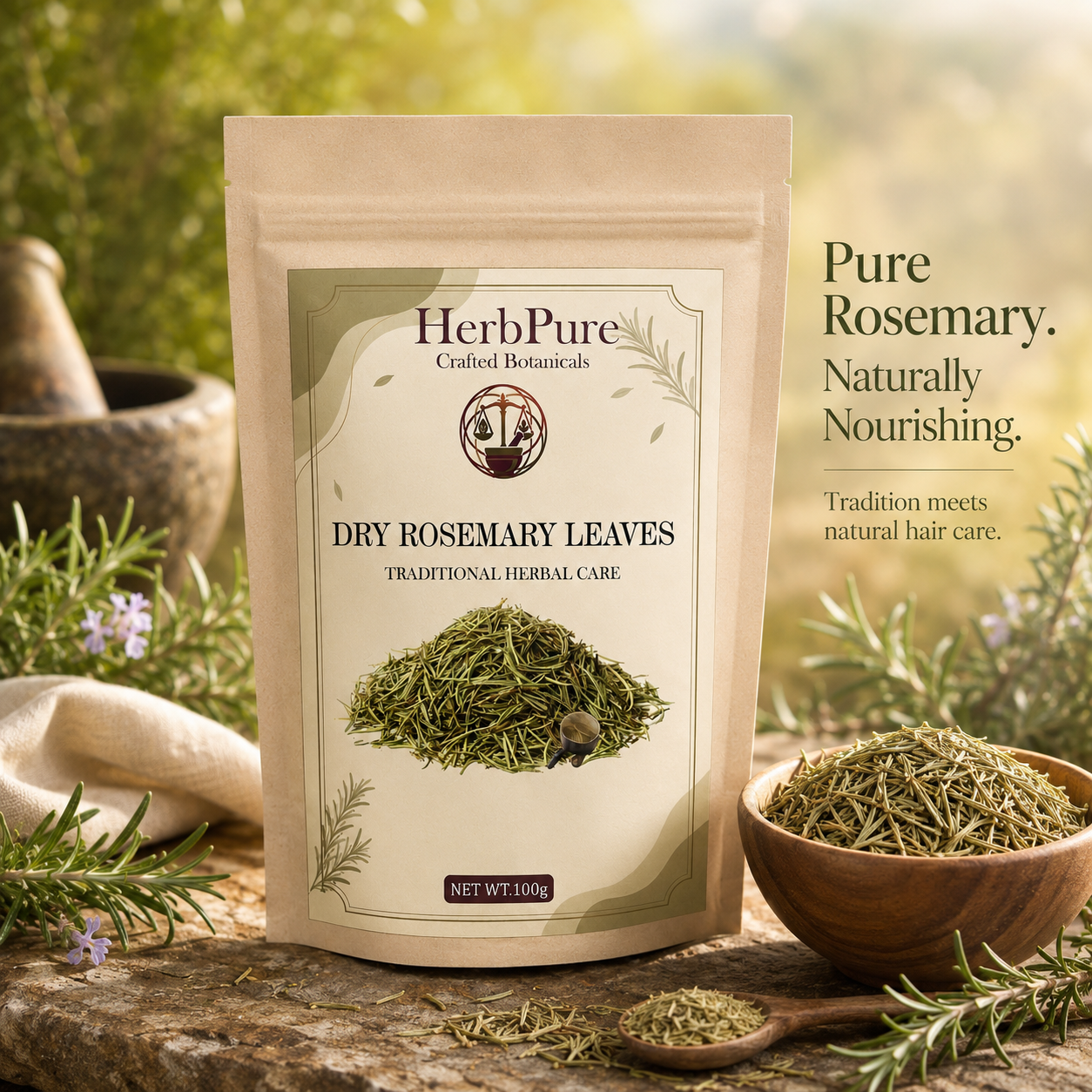 HerbPure Dried Rosemary Leaves – 100% Pure & Natural