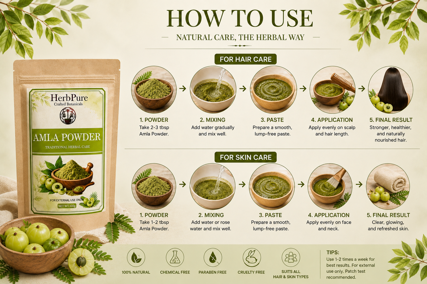 HerbPure Amla Powder – 100% Pure & Natural