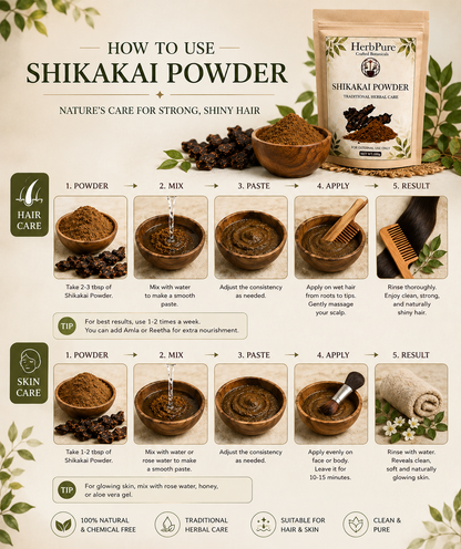 HerbPure Shikakai Powder – 100% Pure & Natural