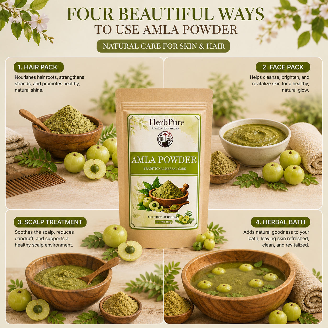HerbPure Amla Powder – 100% Pure & Natural