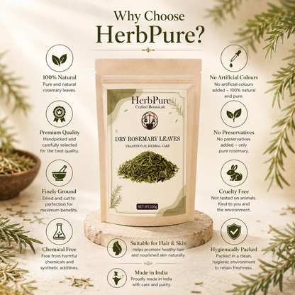 HerbPure Dried Rosemary Leaves – 100% Pure & Natural