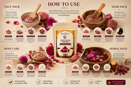 HerbPure Rose Petal Powder – 100% Pure & Natural