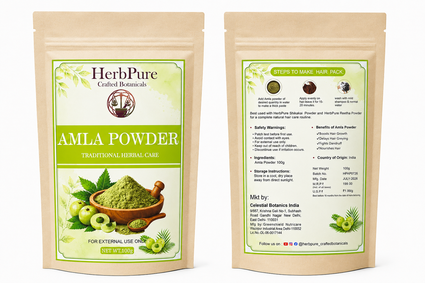 HerbPure Amla Powder – 100% Pure & Natural