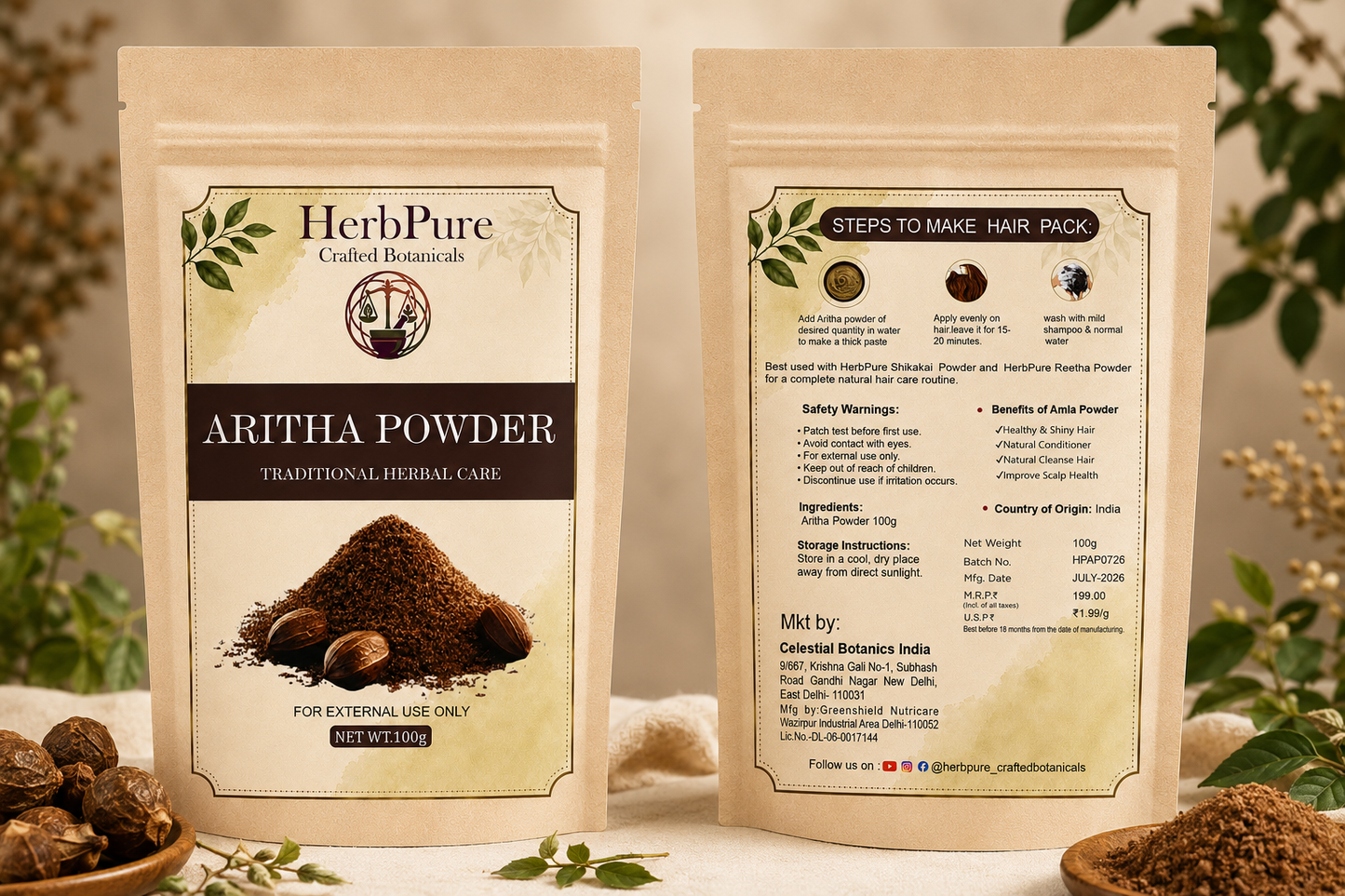 HerbPure Reetha Powder – 100% Pure & Natural
